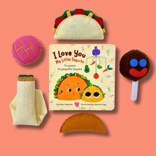 Load image into Gallery viewer, Mexican Felt Food Gift Set + Bilingual Book / Juego de Regalo de Comidas Mexicanas de Fieltro + Libro Bilingüe