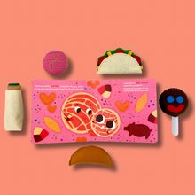 Load image into Gallery viewer, Mexican Felt Food Gift Set + Bilingual Book / Juego de Regalo de Comidas Mexicanas de Fieltro + Libro Bilingüe