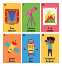 Load image into Gallery viewer, Lil' Loteria: My First STEAM Words: A Bilingual Picture Word Bingo Game