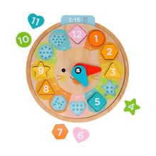 Load image into Gallery viewer, Wooden Learning Clock: Multi-Language + Counting + Colors