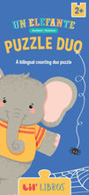 Load image into Gallery viewer, Un Elefante Puzzle Duo 20 Piece: A Bilingual Counting Puzzle Duo