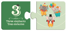 Load image into Gallery viewer, Un Elefante Puzzle Duo 20 Piece: A Bilingual Counting Puzzle Duo