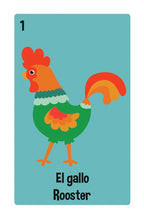 Load image into Gallery viewer, Lil’ Travel Loteria: A Bilingual Picture Word Bingo Game