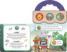 Load image into Gallery viewer, Canticos: Las ruedas del bus / Wheels on the Bus (Bilingual): 3 Button Sound Book