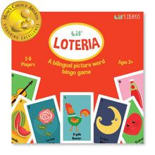Load image into Gallery viewer, Lil’ Loteria: A Bilingual Picture Word Bingo Game