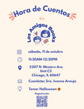 Load image into Gallery viewer, 🎃 (10/11/25 @ 11:30PM) Los Amigos Books Spanish Story Time with Mrs. Ivonne 🎃
