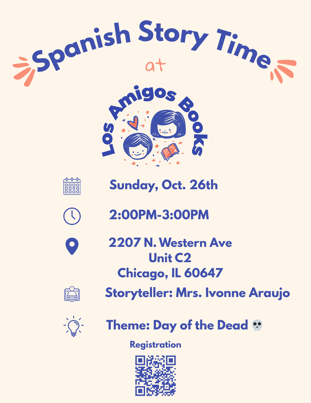 💀 (10/26/25 @ 2:00PM) Los Amigos Books Spanish Story Time with Mrs. Ivonne 💀