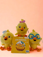 Load image into Gallery viewer, Los Pollitos Accordion Bilingual Book and Kiki, Ricky &amp; Nicky Bundle
