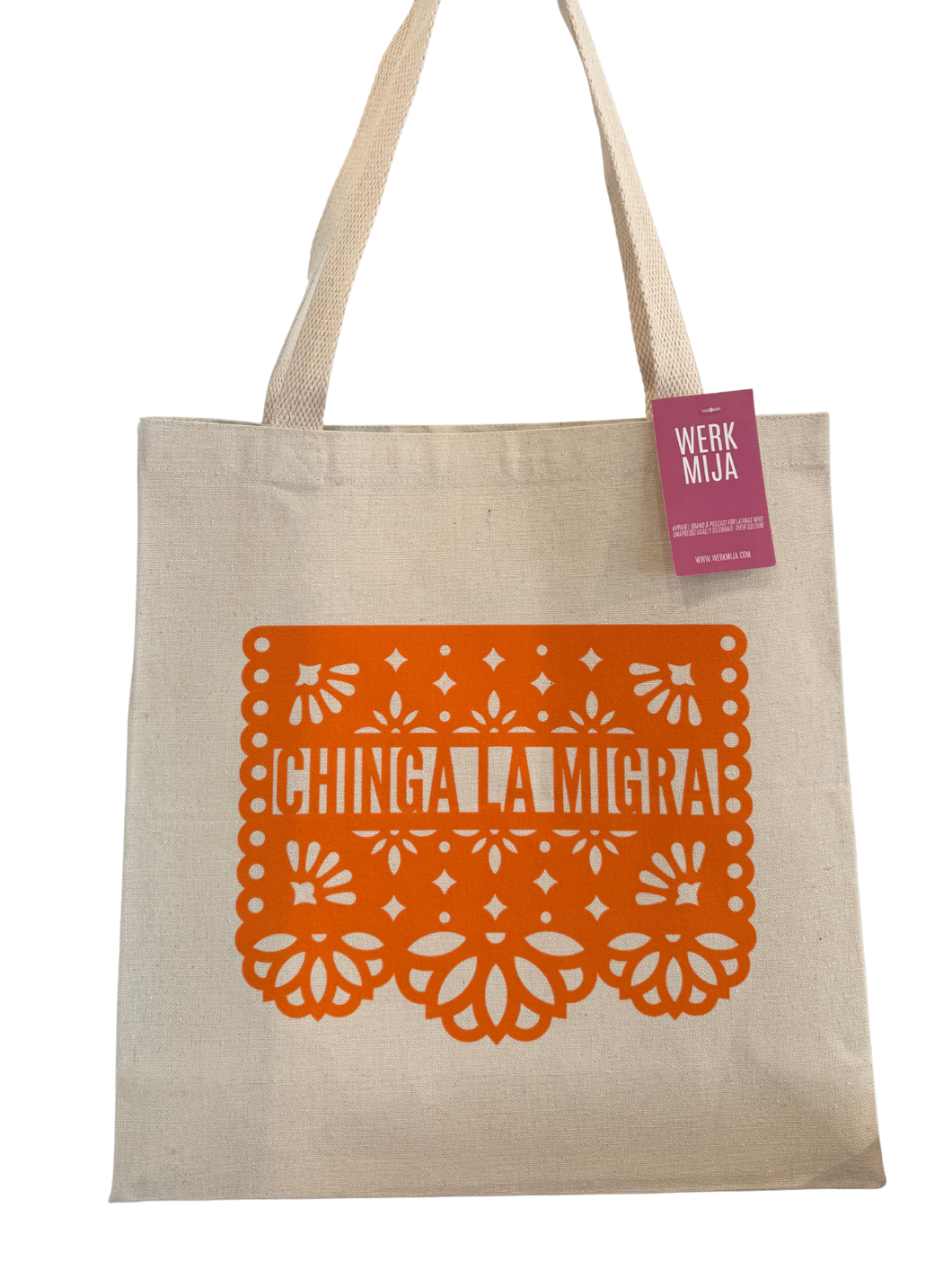 Chinga La Migra Tote Bag - Beige