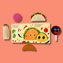 Load image into Gallery viewer, Felt Mexican Food Gift Set + Bilingual Book / Juego de Regalo de Comidas Mexicanas de Fieltro + Libro Bilingüe
