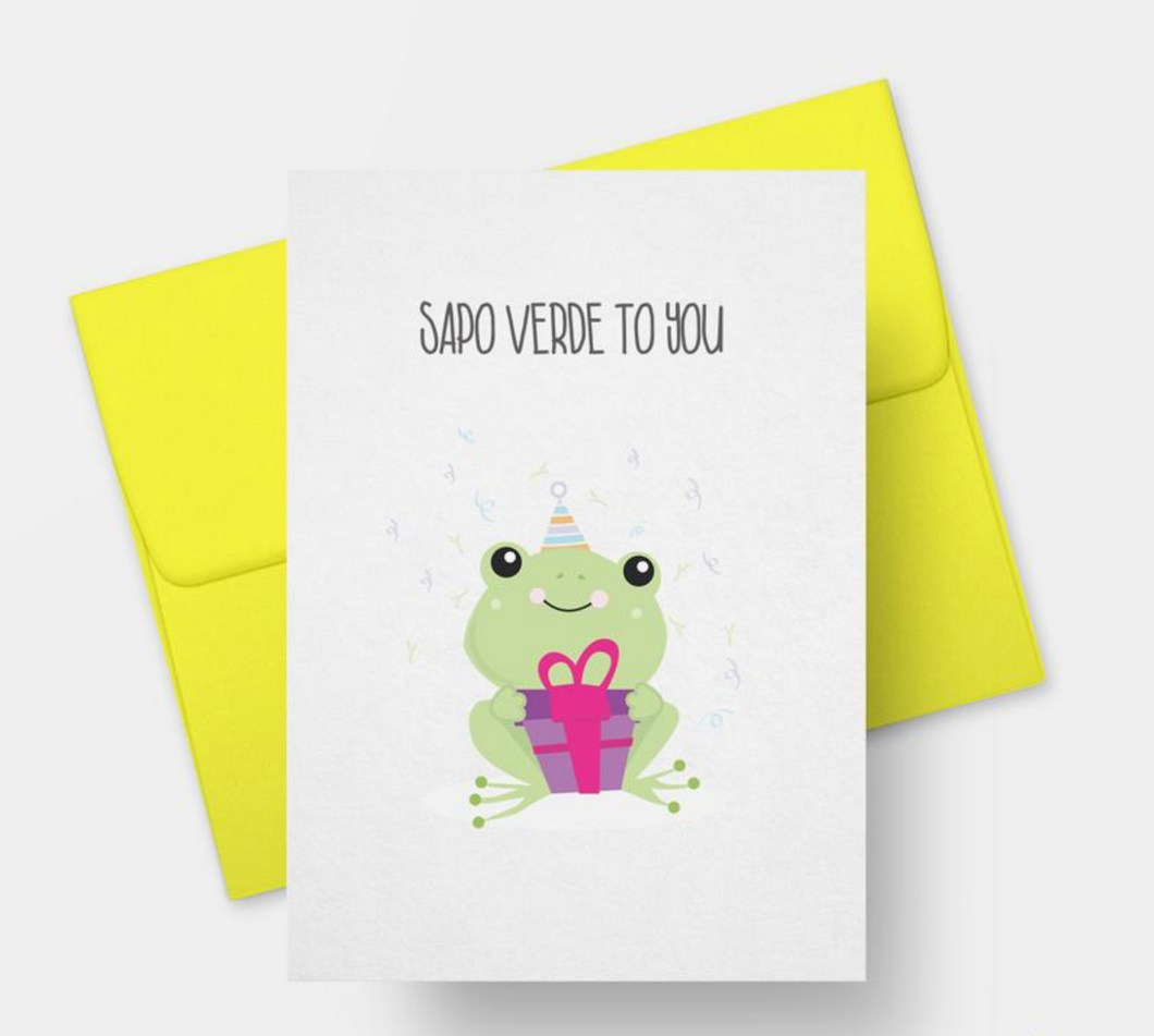 Tarjeta / Greeting Card: Sapo Verde To You