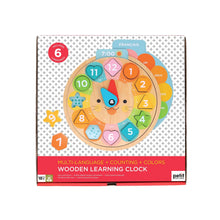 Load image into Gallery viewer, Wooden Learning Clock: Multi-Language + Counting + Colors
