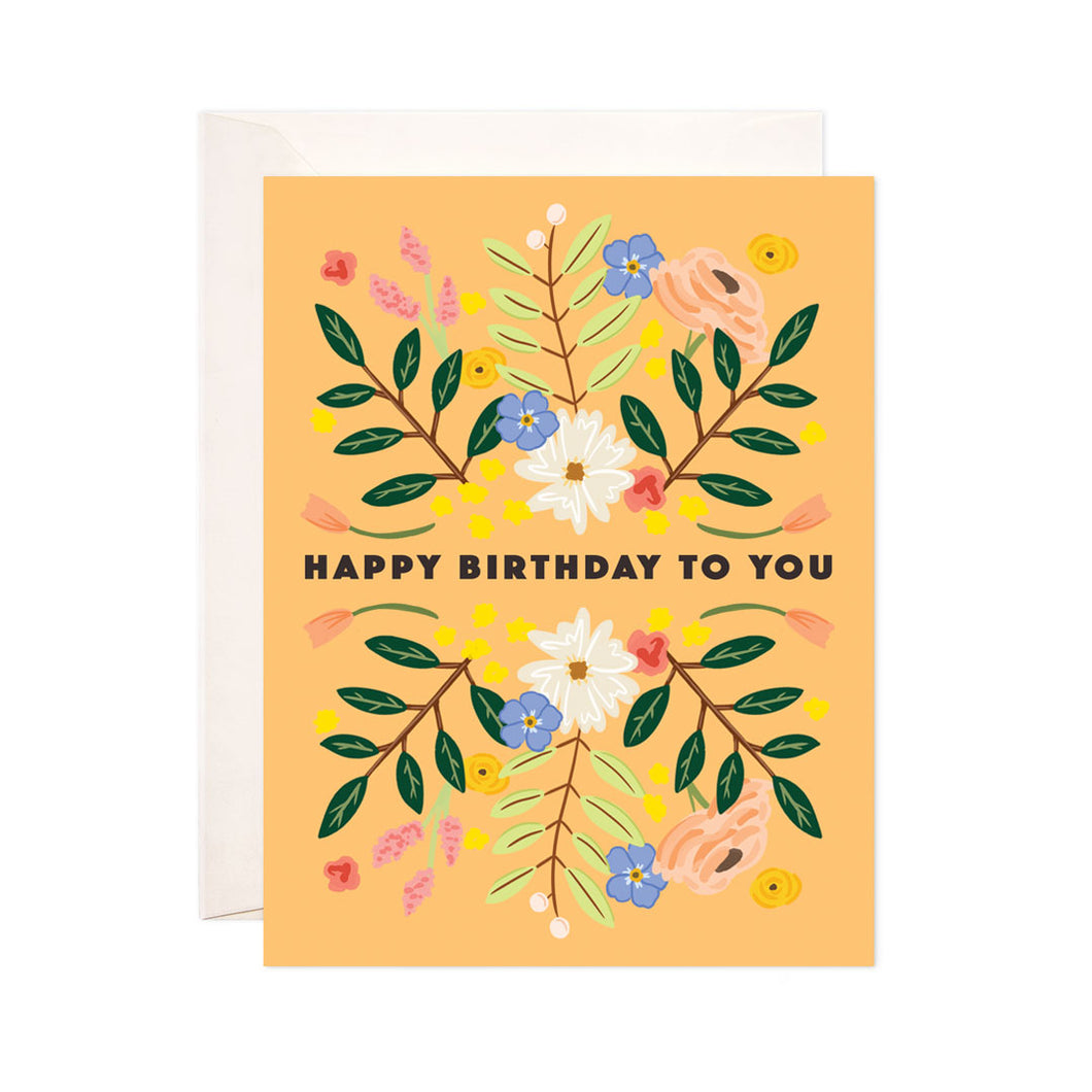 Tarjeta / Greeting Card: Floral Happy Birthday
