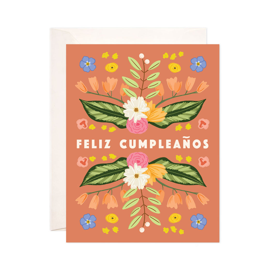 Tarjeta / Greeting Card: Floral Feliz Cumpleaños