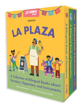 Load image into Gallery viewer, La Plaza: A Collection of Bilingual Books about Numbers, Opposites, and Musical Instruments Inspired by Latin American Culture
